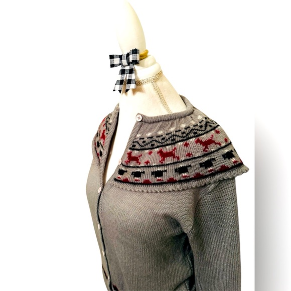 Adorable Vintage Dog Cardigan Size L - Picture 1 of 3